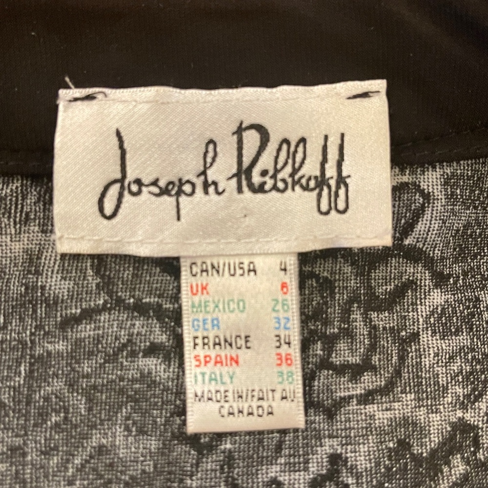 Joseph Ribkoff Textured Peplum Floral Blazer Jacket Size 4 Keyhole Neckline - Picture 10 of 10